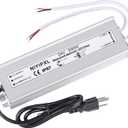LED Driver 200 Watts 24V DC Low Voltage Transformer， Waterproof IP67 LED Power Supply, Adapter with 3-Prong Plug 3.3 Feet Cable for Any 24V DC led Lights, Computer Project, Outdoor Light