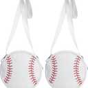 2 Pack Baseball Mom Gifts Purses Women Crossbody Bags Canvas Round Shoulder Adjustable Strap Baseball Essentials for Team Mom Birthday Gifts Mother Wife Sports Lovers Daily Use