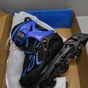 2PM SPORTS Vinal Girls Adjustable Flashing Inline Skates, All Wheels Light Up, Fun Illuminating Skates for Kids Men Adult Women and Boys (Medium - Big Kid (1-4 US), Azure & Blue)