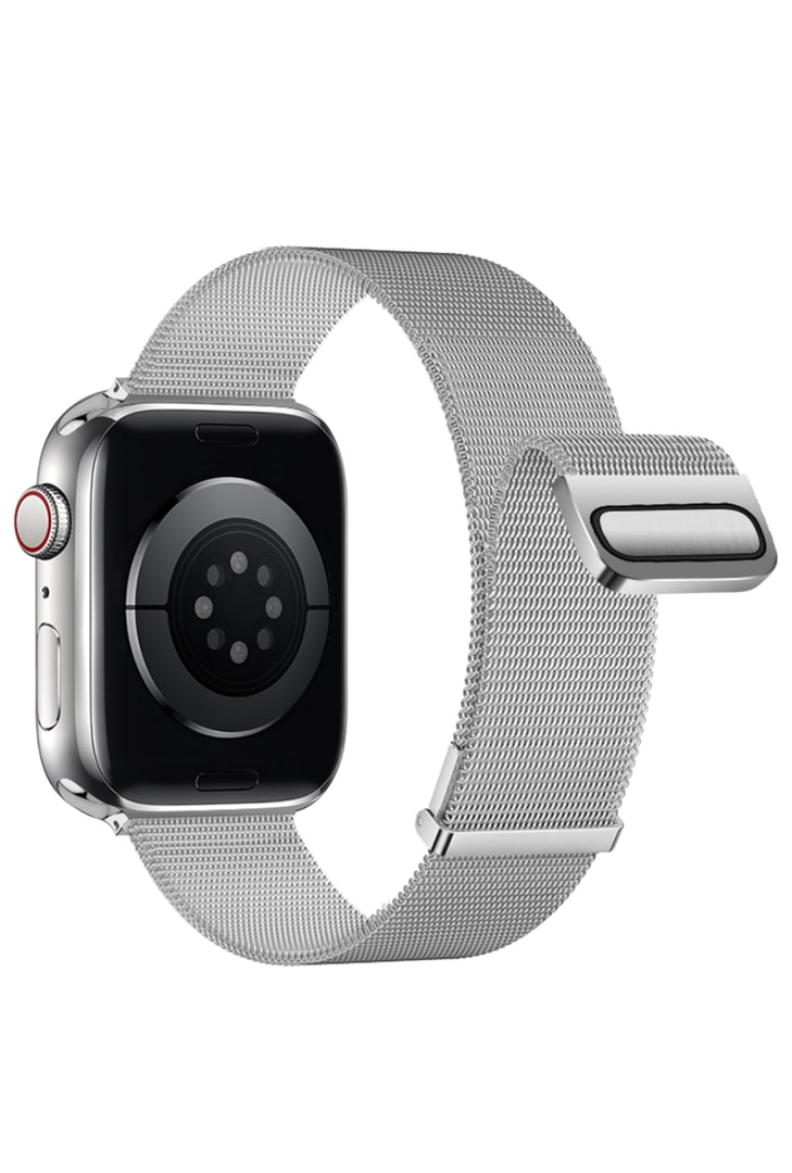 Double Magnetic Compatible for Apple Watch Band Ultra 2,SE, Stainless Steel Strap Metal Mesh Sport Loop for iWatch Bands 38mm, 40mm, 41mm, 42mm  Series 10 Women Men