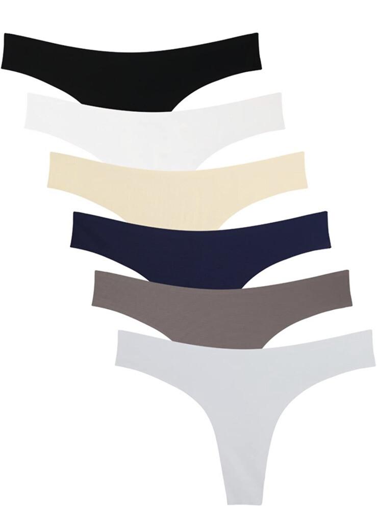 Wealurre Women's Microfiber Low Rise No Show Thong Pantie, S