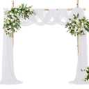 VACVELT Wedding Arch Draping Fabric - White Chiffon, 1 Panel Sheer Drapes - 30 Inch x 20ft Chiffon Backdrop Curtain - Outdoor Sheer Drapery for Ceremony Party Ceiling