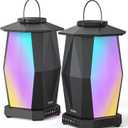 Inwa Outdoor Bluetooth Speakers, Linkable Wireless Speaker Up to 100 Speakers, IPX5 Waterproof, Beat-Driven Light Show, Seamlessly to Phone, TV Box, Projector, Echo Dot, for Patio, Yard, Pool (2 PACK)