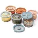 Moonkie Silicone Snack Containers for Kids and Toddlers | 8 oz Baby Food Containers with Airtight Lids and A Snack Lid | Baby Food Jars | BPA Free | Freezer & Dishwasher Safe | 6 Pack