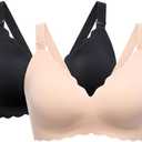 Momcozy Nursing Bras for Breastfeeding, Seamless Pregnancy Maternity Bra Wireless Classic Jelly Strip Support Nursing Bra.L