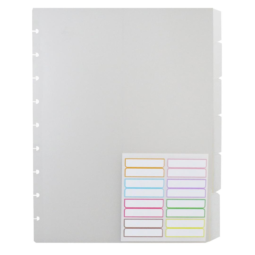 Discbound Dividers 6 Tab Medium 1 Set 9 Holes Clear