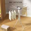 Aluminum Tripod Clothes Drying Rack, Foldable Portable Garment Stand, Space Saving Laundry Drying Stand for Clothes, Indoor Outdoor Balcony Bedroom Laundry Organizer, Medium