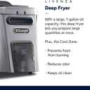 DeLonghi Livenza Deep Fryer with EasyClean System, Cool Zone, Adjustable Thermostat, Dishwasher-Safe Parts, Large Capacity, Easy Oil Draining, Stainless Steel