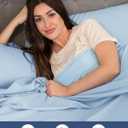 Extra Deep Queen Sheet Set - 6 Piece Breathable and Cooling Sheets - Hotel Luxury Bedding for Women, Men, Kids & Teens - Easy Secure Fit - Soft, Wrinkle Free & Comfy - Extra Deep Pockets - Light Blue