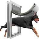 Extra Large Dog Door for Exterior Door, Up to 220 lbs, Doggy Door with 3 Flaps Opening 13.4" x 23.1", Aluminum Frame, Metal Closing Panel and Lock, XL Dog Door for Exterior Doors