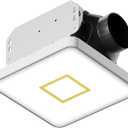 Fitop Bathroom Exhaust Fan with Light, 110 CFM Ultra Quiet 1.0 Sones Bathroom Vent Fan, Nightlight & 1300LM LED Light 2700K/4000K/6500K, Light Memory Function, ETL Certified  Gold, 7 Inch