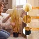 Jexine 2 Pieces 4 ft Tall Artificial Grass Plant Potted Artificial Greenery Floor Plants Fake Pampas Grass Tall in Pot for Housewarming Gift House Garden Bathroom Lobby Indoor Outdoor(Fall)