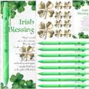 Marspark 30 Sets St. Patrick's Day Gifts Bulk Good Luck Tokens Luck Charms Green Pens and Irish Blessing Poem Cards Irish Party Favors for Family Coworkers Teachers (Bronze)