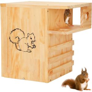 Extra Large Squirrel House for Outside with Stand & Predator Proof, 16.5"