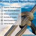 Boat Dock Lines 1/2" x 15' - Double Braided Nylon Boat Ropes for Docking with 12" Loop, Marine-Grade High Strength Boat Lines Dock Rope, Premium Marine Rope Mooring Lines, Easy Handling - 4 Pack,Black