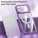 Petocase for iPhone 17 Pro Max 6.9 inch Case Magnetic Glitter Phone Cases [Compatible with MagSafe] Sparkle Diamond Rhinestone Camera Lens Protector Slim Shockproof Cover for Girs Women Purple