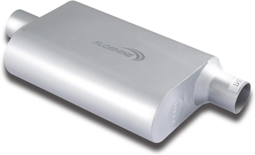Universal Mufflers Dual Chamber 2.25" offset inlet (ID) 2.25" center outlet (ID) Performance Automotive Muffler Exhaust FH42441