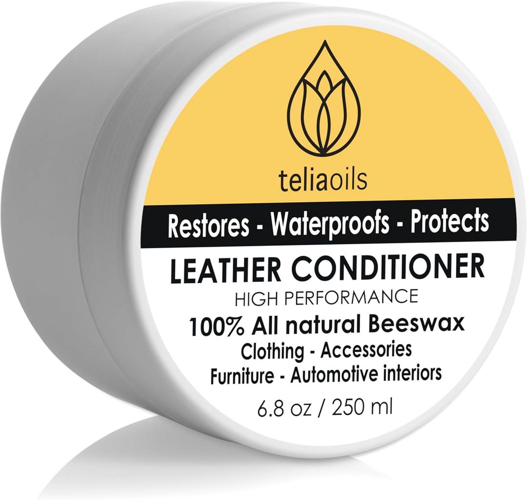 Leather Conditioner - Natural Clear Leather Repair Care Balm - Waterproofing Leather Salve Restorer, Softener & Protector - for Upholstery, Furniture, Shoes, Sofa & More (250 ml)