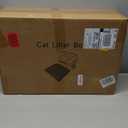 Arm & Hammer Rimmed Cat Litter Box with High Sides and Microban, Made in USA (Pearl White/ Dark Gray)