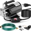 FIDISP Water Transfer Pump, 115V 1/10HP Electric Utility Pump with On/Off Switch 1 * 6ft Water Hoses Kit for Removing Water from Garden Pools Aquariums Hot Tub Draining 1/8 Low Suction