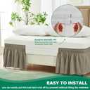 Biscaynebay Wrap Around Bed Skirts for King & Cal King Beds 15" Drop, Taupe Adjustable Elastic Dust Ruffles Easy Fit Wrinkle & Fade Resistant Silky Luxurious Fabric Machine Washable, Taupe 
