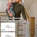 Babelio Baby Gate for Stairs, Kitchen & Doorways, No Bottom Bar| Easy Installation| One-Handed Operation| Auto-Close| Hardware Mount (Drill Needed) Safety Dog Gate (White - 2 Pcs, 26-43" W, 28" H)