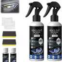 2 x 2Pcs Car Headlight Restoration Polishing Kits,Headlight Restoration Kit,Multifunctional Car Headlight Polishing for All Vehicle Types,Headlight Cleaner and Restorer Kit (100ml+20ml)