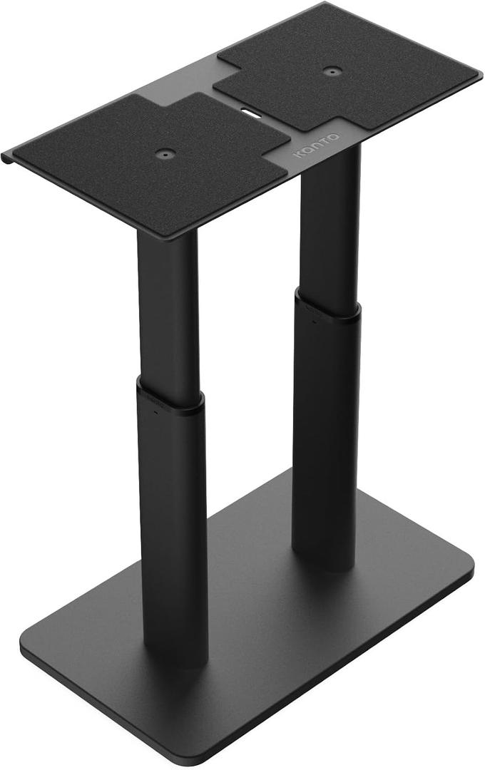 Kanto SCH Universal Height Adjustable Center Channel Stand for Speakers up to Fifty lb - 15” to 24” Vertical Adjustment, Resonance Damping Design, Internal Cable Management - Black