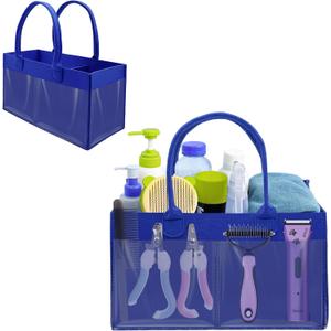 Small Pet Grooming Tote Bag, Dog Storage Organizer for Grooming Supplies Multiple Pockets, Lightweight and Durable Design (Bag Only)