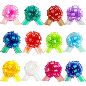 24 Pcs Rainbow Finish Bows for Gift Wrapping Set, 6 Inch Gift Bows, Party Decorations, DIY Crafts, Wedding Decorations,Party Supplies(Rainbow Multi-Color) (1 Count (Pack of 24))