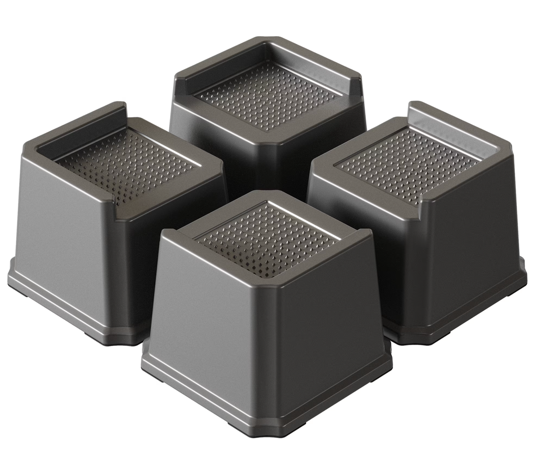 Ankut Bed Risers 3 Inch 2 Pack Black, Missing 2 Pieces 