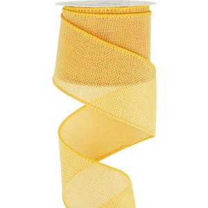 3 x HUIHUANG Yellow Burlap Wired Ribbon - 2.5 inch X 10 Yards Solid Wired Edge Jute Ribbon for Wreaths, Big Bows, Crafts, Swags, Outdoor Decoration