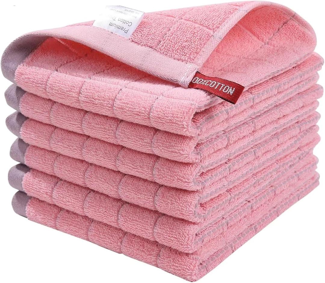 4 Kitchen Towel Absorbent Dishcloth Ultra Soft Kitchen Cloths Drying Hand Towels Home Cleaning Tools for Cleaning(Color14 33*33cm 4pcs)