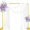 7.2Ft Metal Arch Backdrop Stand - Gold Square Stand for Wedding Ceremony, Party, Baby Shower, Birthday, Graduations Decoration - Easy to Assemble