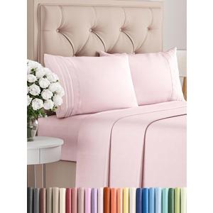 Queen Size 4 Piece Sheet Set - Comfy Breathable & Cooling Bed Sheets Set - Hotel Luxury Bedding for Women, Men, Kids, Teens, Boys & Girls - Deep Pockets, Soft, Wrinkle Free - Oeko-Tex - Lavender Pink