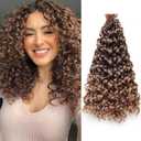 Pre Looped Gogo Curl Crochet Hair for Black Women 14 Inch 8 Packs, Curly Crochet Hair, Deep Wave Braiding Hair, Water Wave Synthetic Crochet Braids Hair Extensions (33/27)