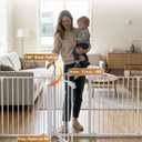 33-80" Extra Wide Baby Gate for Large Openings & Awkward Spaces, 30" Tall | Extra Long Baby Gate with Door Walk Through, Auto Close, Dog Gates Indoor for Stairs and Doorways, 3 Panels, Hardware Mounted