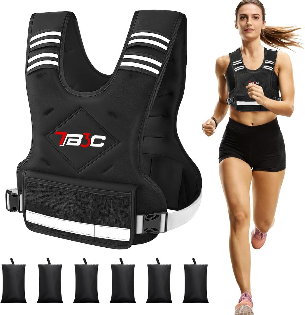 Adjustable Weighted Vest for Women - 11-20lb Vest with 6 Ironsand Weights for Strength Training,Body Weight Vest Exercise Set for Running, Walking and Home Workouts (Black)