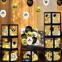 Black Gold Graduation Decorations Class of 2025 Graduation Balloons Grad Boxes with Letters 2025 Graduatio Party Decorations with Lights for Graduatio Party Supplies
