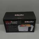 Mueller UltraToast Full Stainless Steel Toaster 4 Slice, Long Extra-Wide Slots for Bagels and Waffles, 6 Browning Levels, LED Display, Cancel/Defrost/Reheat Functions & Removable Tray, Kitchen Gadgets