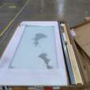 JUBEST Pocket Door 36"x80", 1-Panel Tempered Frosted Glass Sliding Pocket Door with Soft Close Hardware Kit, Sturdy Solid Wood & MDF with Water-Proof PVC Surface, White