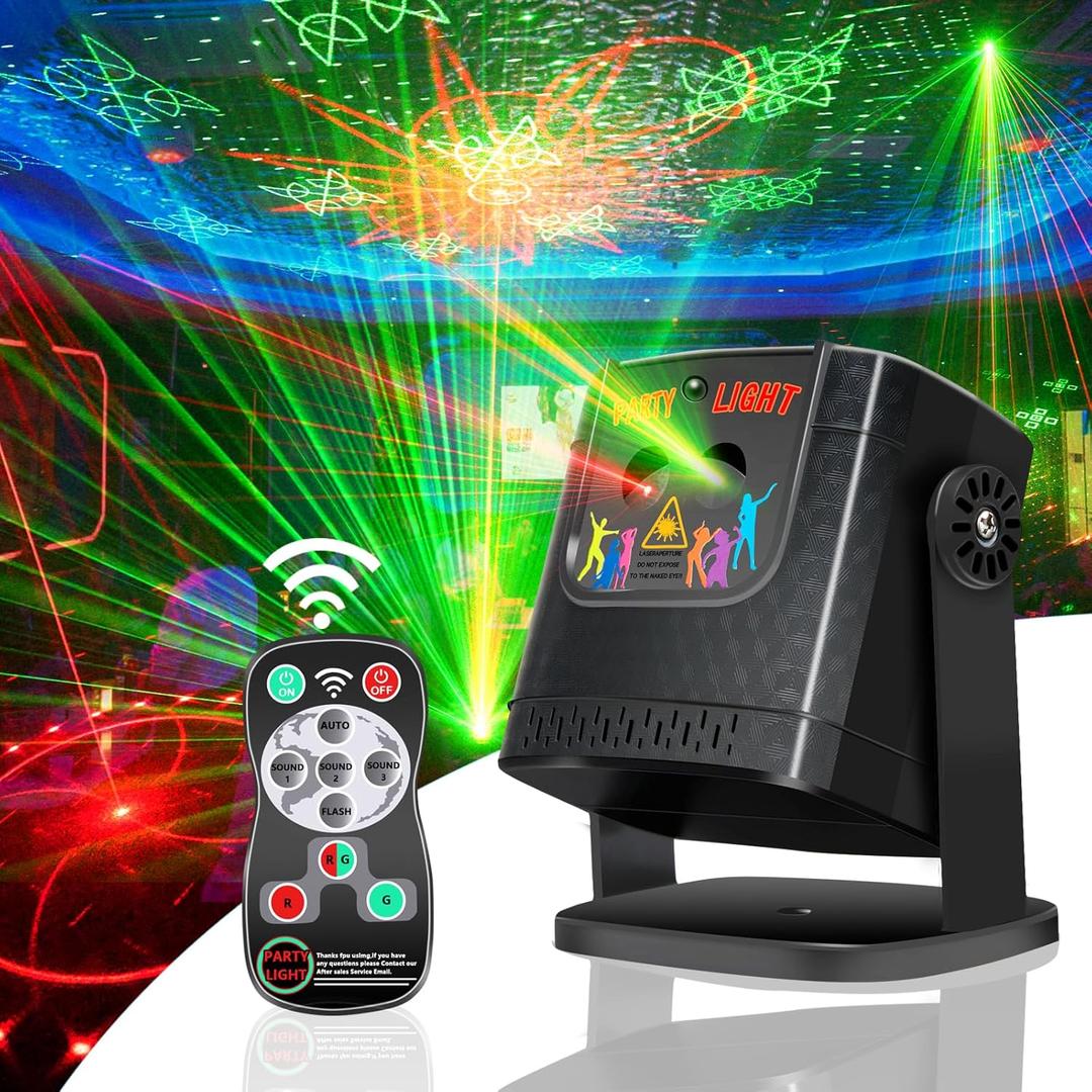 Mini Disco Party Lights - Sound Activated RGB DJ Strobe Light, Portable LED Projector for Home Room Karaoke Birthday Christmas Family Gathering Gift