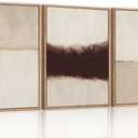 CHDITB Large Abstract Framed Canvas Wall Art Set, Modern Neutral Wall Decor, Minimalist Textured Wall Painting, Beige Blown Art Print for Living Room, Bedroom, Dining Room, Office, Bathroom -16"x24"x3