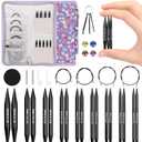 Katech Short Interchangeable Knitting Needles Set- 9 Pairs 2.17 Inch Circular Knitting Needles for Beginners Size 3.0-6.0mm, Round Knittings Needle with Cable and Case Accessories for Gloves Socks