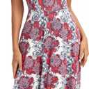 Urban CoCo Women's Vintage Short Sleeve High Waist Flared Midi Casual Summer Dress (Medium, #19)
