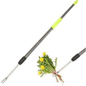 Weed Puller Tool, 48" Long Handle Weeder Puller Tool with Soft Foam Grip, Upgrade V-Shaped Forks Weed Remover Tool for Easy Weed Removal & Deeper Root Digging Gardening Hand Tools