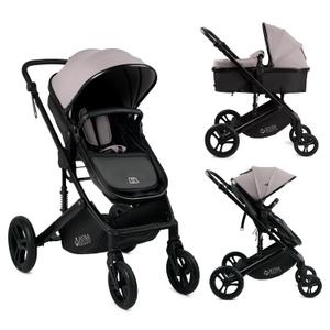 KOOLABABY 2-in-1 Foldable Baby Stroller Newborn to Toddler Stroller with Extendable Canopy, 5-Point Harness & Large Storage Basket One Hand Fold