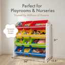 Humble Crew Toy Storage Organizer with 12 Removable Storage Bins for Kids Playroom, 4-Tier Toddler Toy Organization, White/Primary
