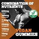 Calcium Magnesium Zinc Gummies with Vitamin D3 & K2 - High Potency Enhanced Absorption -60 Orange Gummies Flavored