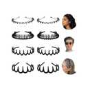 WOVOWOVO Plastic Hair Bands with Teeth, 10 Packs Headbands for Women Girls Teens (Style Black)